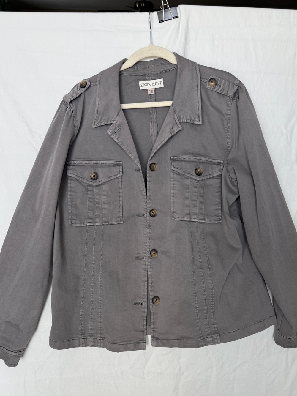 Knox Rose Gray Utility Button-Front Jacket. XL like new